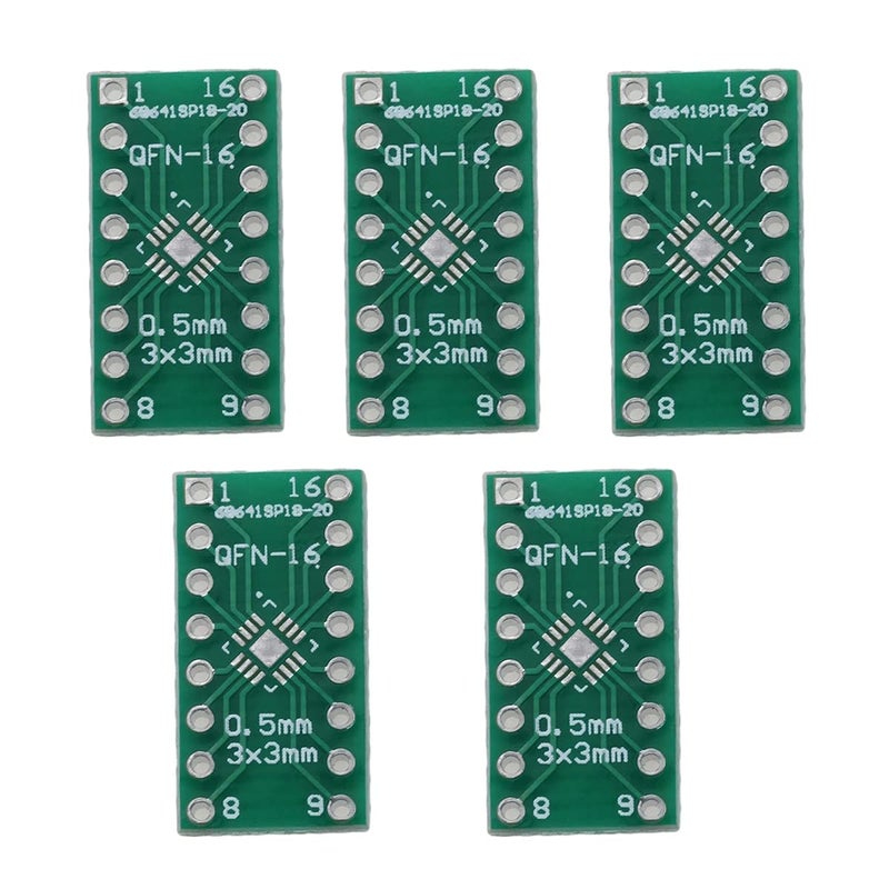 Bestol 5 PCS QFN16 0.65mm 0.5mm to DIP16 Adapter PCB Board Converter Double Sides LGA16 Turn DIP16 Switch PCB (3x3 mm) - Image 1